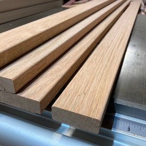 Red oak slats, 7 pcs at 3/4” x 2” x 48”, surface planed, rounded edges.