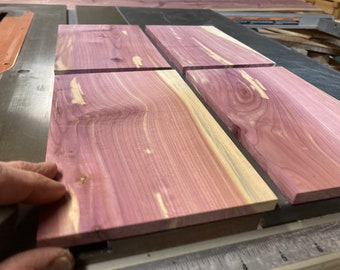 Aromatic Eastern Red Cedar, four boards, 3/8” x 5-1/4” x 8-1/2”.