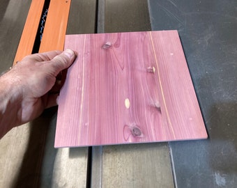 Aromatic Eastern Red Cedar board,  1/4” x 6-1/2” x 9-1/2”, surface planed.