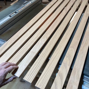8 pieces, Red Oak slats, 3/4” x 2-3/4” x 48”, surface planed, rounded edges.