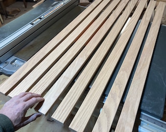 White Oak slats, seven pcs at 3/4” x 2-1/2” x 48”, surface planed, rounded edges.
