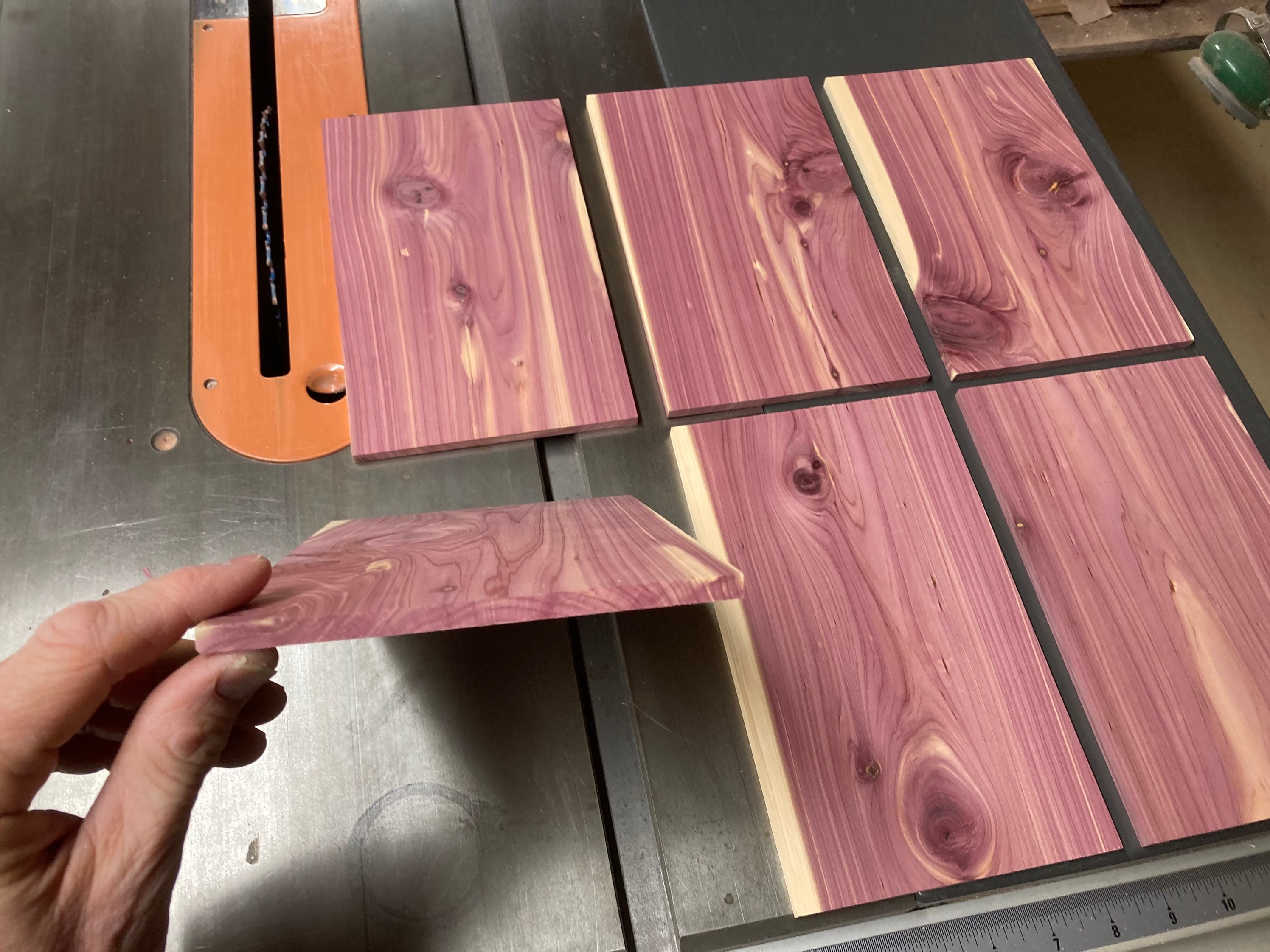 Cedar wood planks top