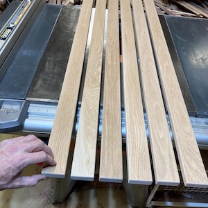 White Oak slats, six pcs at 3/4” x 2” x 48”, surface planed, rounded edges.
