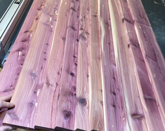 Ten boards, Eastern Red Cedar, approximately 2/3” x 4” x 48”, surface planed.