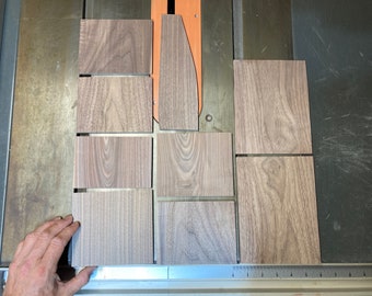 Black Walnut craft boards, odd lot sizes, some defects.  1/4” thick.