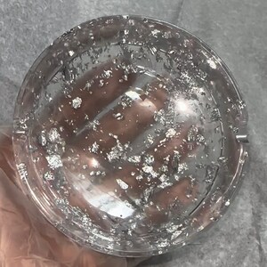 Transparent ashtray- silver or gold flakes