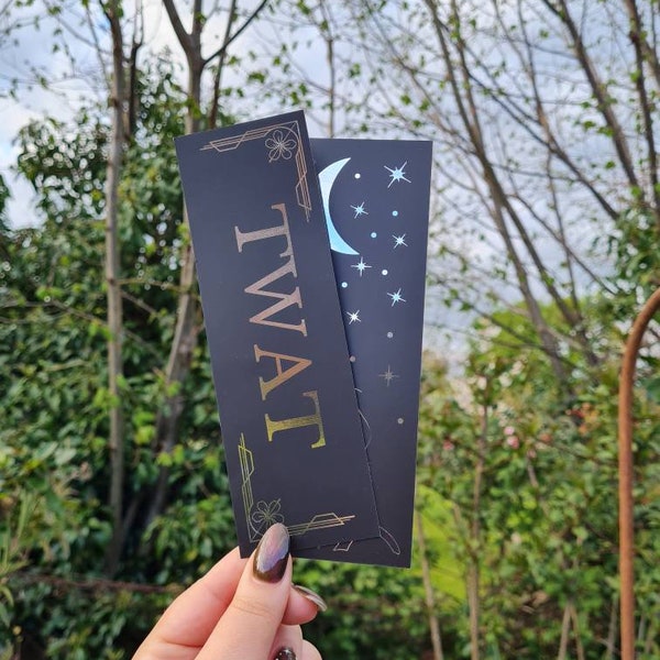 Twat Mark : Marque-page imprimé tête dans les étoiles avec finition argentée