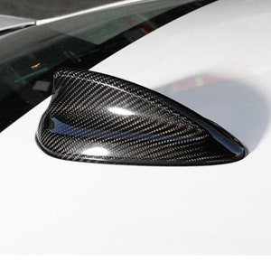 Kohlefaser Auto Dach Haifischflosse Antenne Decal Antennen Dekoration  Abdeckung für Mini Cooper Clubman R55 R56 (schwarz)