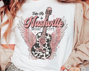 Take Me To Nashville PNG-Music City Sublimation Digital Design Download-country music png, Nashville Tennessee png, western png, guitar png