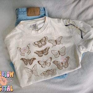 Butterflies PNG Digital Design Download, no words png, trendy png, cottagecore designs, trendy png, single color png, png designs for women