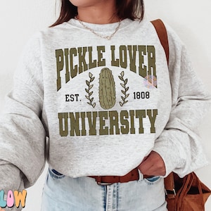 Pickle Lover University PNG Sublimation Digital Design Download, university tee png, varsity letters png, pickle png, pickle slut png design