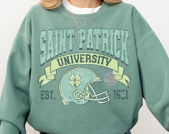 Saint Patrick University PNG-St Patrick's Day Sublimation Digital Design Download-football png, shamrock png, lucky png, irish png design