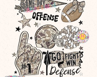 Camo Football PNG Digital Design, cheer png, football season png, touchdown png, defense offense png, football mama png, fall png designs