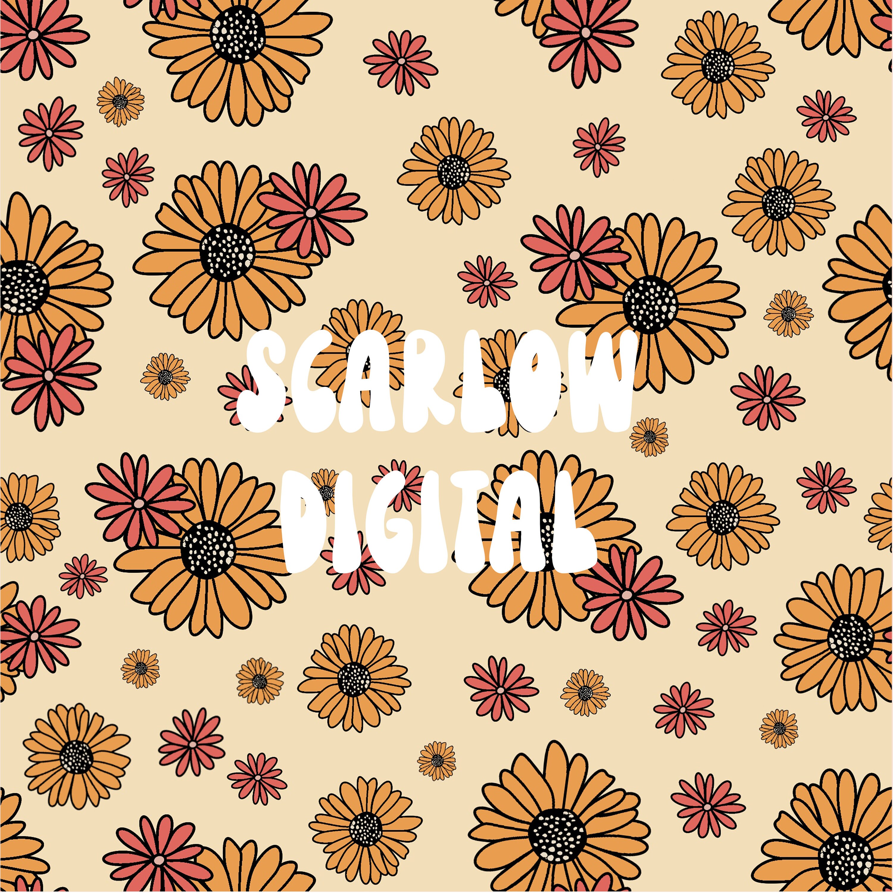 Hippie flowers boho seamless background. floral retro pattern