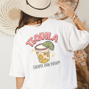 Cheaper Than Therapy PNG Pocket and Back Bundle-Tequila Sublimation Digital Design Download-drinking png, agave png, cinco de mayo png files image 3