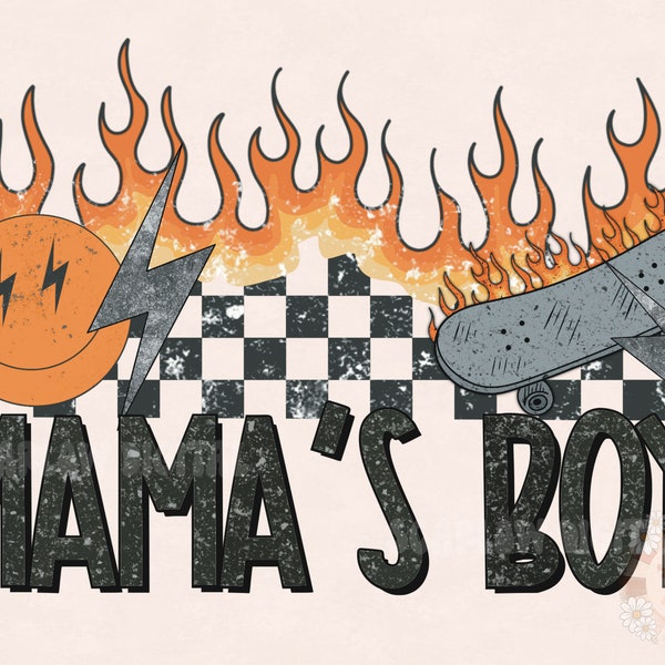 Mama’s Boy PNG-Skateboard Sublimation Digital Design Download-little boy png, boy sublimation, rocker boy png, edgy png, retro boy png file