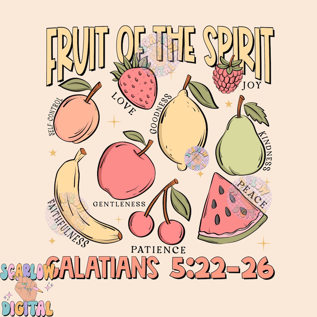 Fruit of the Spirit PNG Digital Design Download, Christian Sublimation ...