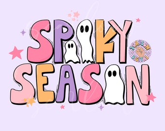 Spooky Season PNG-Halloween Sublimation Digital Design Download-ghost png, cute ghost png, girly halloween png, halloween doodles png design