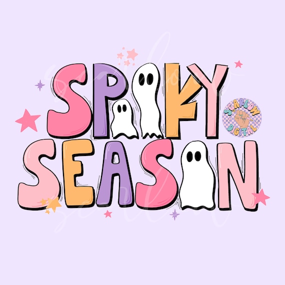 Spooky Season PNG-Halloween Sublimation Digital Design Download-ghost png, cute ghost png, girly halloween png, halloween doodles png design