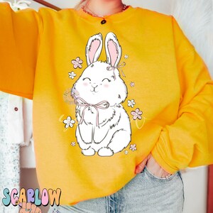 Floral Bunny Rabbit PNG-Easter Sublimation Digital Design Download-spring png, girly easter png, simple easter png, coquette png designs image 9