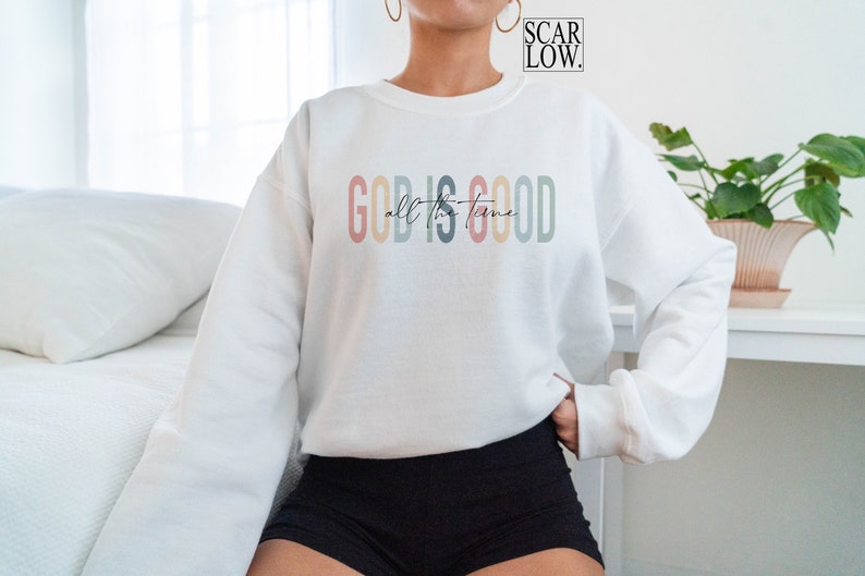 God Is Good All The Time PNG sublimation design download, png for Christian women, boho Christian png, bible verse png, Jesus sublimation image 3