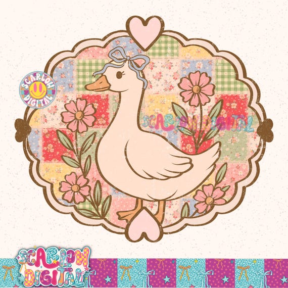 Thrifted Vintage Style Goose PNG Digital Design