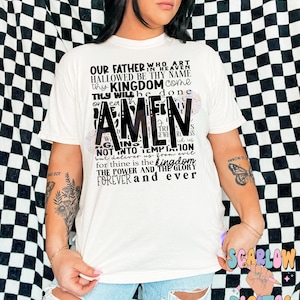 The Lord's Prayer PNG Digital Design Download, amen png, jesus png, christian png, pray png, bible verse png, single color png, retro png bild 7