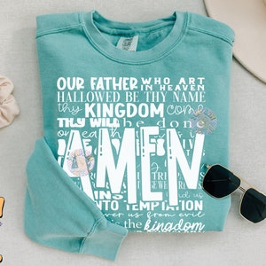 The Lord's Prayer PNG Digital Design Download, amen png, jesus png, christian png, pray png, bible verse png, single color png, retro png bild 6