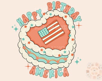 Happy Birthday America PNG-Fourth of July Sublimation Digital Design Download-stars png, stars and stripes png, patriotic png, july 4th png