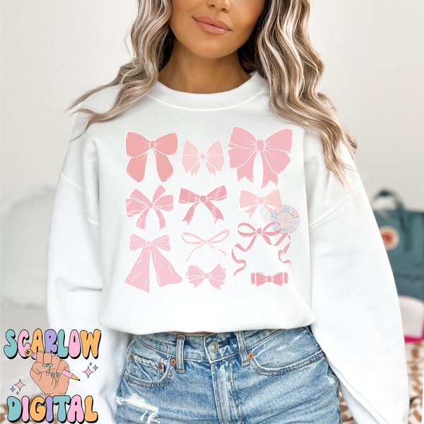 Dainty Bows PNG-Coquette Sublimation Digital Design Download-vintage style png, girly png, soft style png, pretty girl png, little girl png