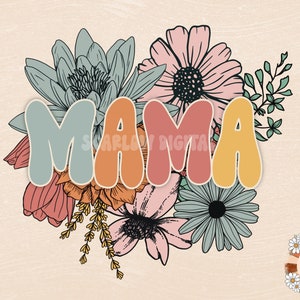 Floral Mama PNG-Sublimation Design Download-Mama sublimation, mom png, retro mama png, summer mama png, spring mama png, vintage mama png