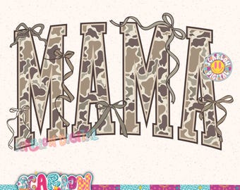 Camo Mama PNG Digital Design, mama mini png, mama bows png, coquette camo designs, hunting fishing png, fall png, varsity mama png designs