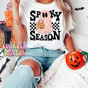 Spooky Season PNG-Halloween Sublimation Digital Design Download-cute ghost png, little girl png, spooky girl png, trendy png, pumpkin png bild 2
