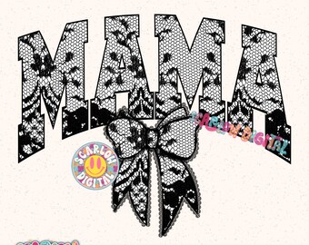 Laced Spooky Mama Bow PNG Digital Design, lace detail png, ghosts png, coquette png, halloween bows png, spooky season png, mama png file