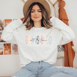 God Is Good All The Time PNG sublimation design download, png for Christian women, boho Christian png, bible verse png, Jesus sublimation image 2