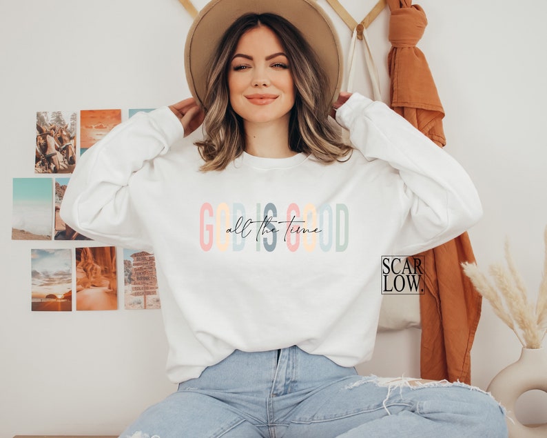 God Is Good All The Time PNG sublimation design download, png for Christian women, boho Christian png, bible verse png, Jesus sublimation image 2