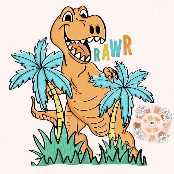 Dinosaurs PNG-Prehistoric Sublimation Digital Design Download-palm trees png, Beachy png, summer boy png, Dino png, trex png, trendy boy png