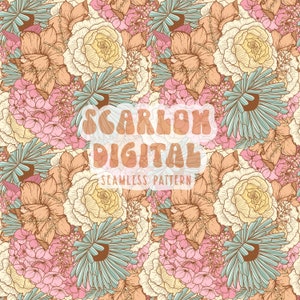 Floral Seamless Pattern-Spring Sublimation Digital Design Download-spring florals seamless file, easter seamless patterns, flowers seamless