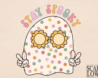 Stay Spooky PNG-Halloween Sublimation Design Download-Groovy Halloween png, Halloween sublimation, hippie sublimation, groovy png designs