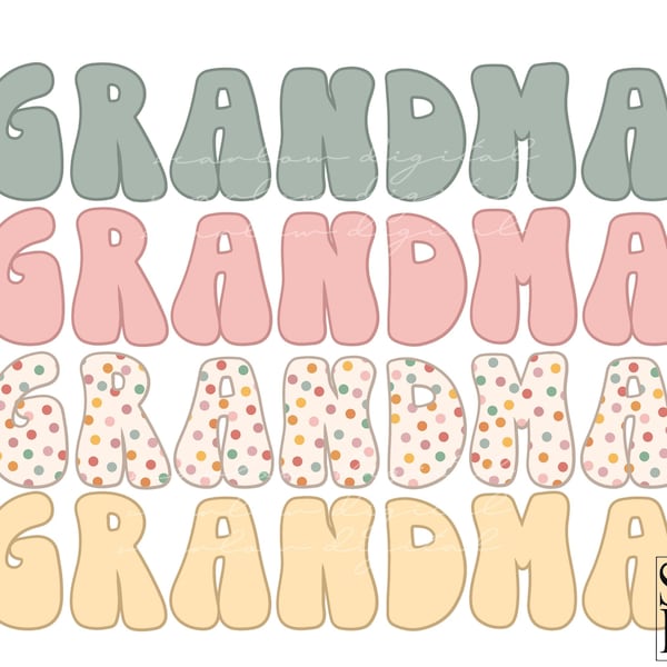 Grandma PNG Print File For Sublimation or Print, boho grandma png, retro sublimation, boho designs, vintage designs, grandma png designs