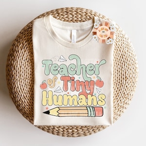 Teacher of Tiny Humans PNG-Back to School Sublimation Digital Design Download-teacher png, back to school png, boho teacher png, educate png