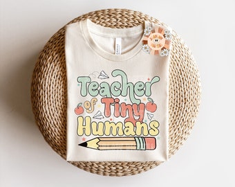 Teacher of Tiny Humans PNG-Back to School Sublimation Digital Design Download-teacher png, back to school png, boho teacher png, educate png