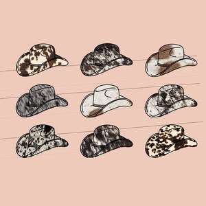 Cowhide Cowboy Hats PNG tshirt design for Sublimation, cowhide mama png, Howdy y’all png design, png for girls, western png sublimation bild 2