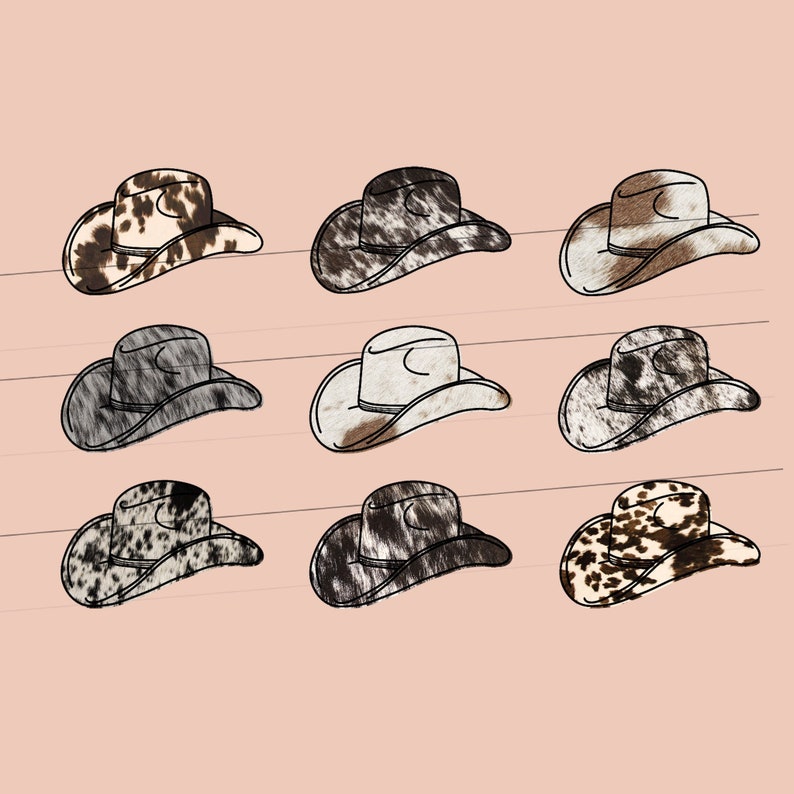 Cowhide Cowboy Hats PNG tshirt design for Sublimation, cowhide mama png, Howdy y’all png design, png for girls, western png sublimation bild 2
