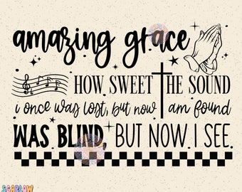Amazing Grace PNG Digital Design Download, christian png, church hymn png, bible verse png, jesus png, single color png, religious png