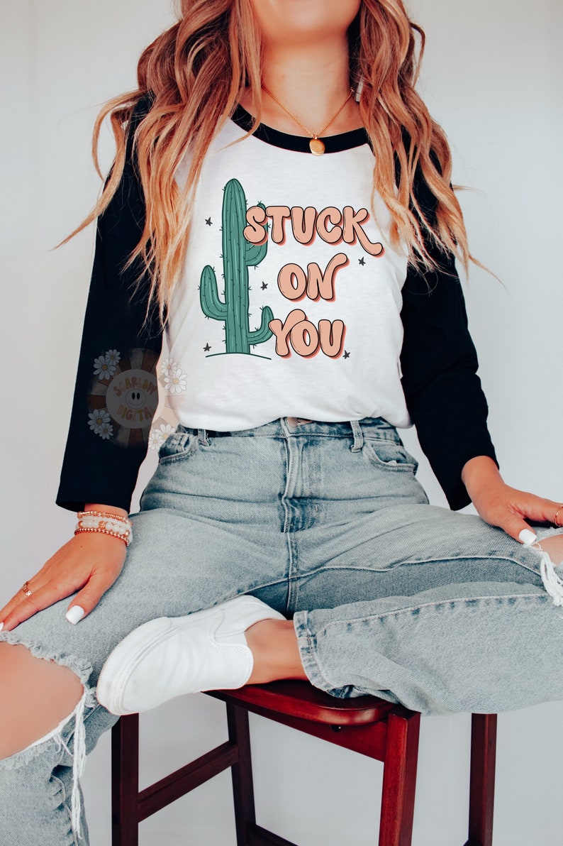 Stuck on You PNG-Valentine’s Day Sublimation Digital Design Download-western png, cactus png, cowboy valentine png, png for boys, vday png bild 3