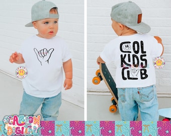 Cool Kids Club PNG Digital Design Front and Back Boy