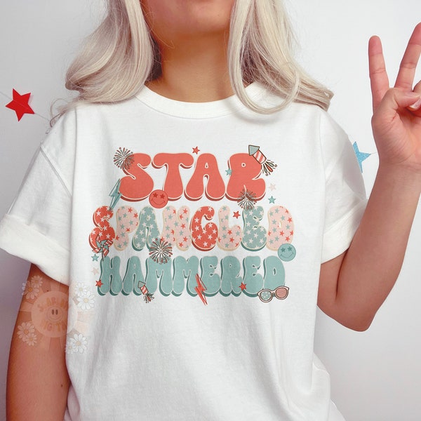 Star Spangled Hammered PNG-July 4th Sublimation Digital Design Download-funny july 4th png, drinking png, summer png, patriotic png designs