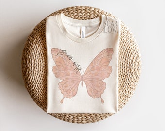 Grow Wild Boho Butterfly PNG sublimation design download, butterfly png, boho png, vintage butterfly png, vintage png, png for little girls