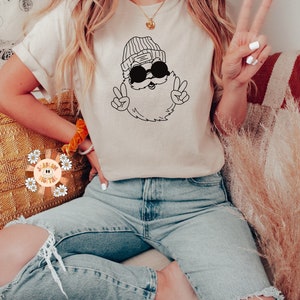 Santa Claus SVG Digital Design Download, Christmas png, Santa hat SVG, groovy Santa png, hippie Christmas SVG, winter png, Cricut cut files